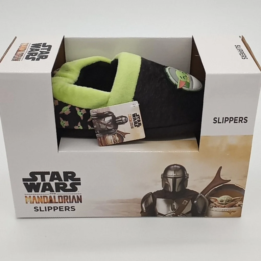 Star Wars The Mandalorian Grogu Kids Slippers Black Baby Yoda‎ 5